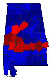 2018 Alabama County Map of General Election Results for Governor