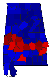2014 Alabama County Map of General Election Results for Secretary of State
