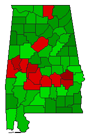 2018 Alabama County Map of General Election Results for Amendment