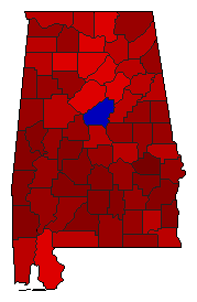 1990 Alabama County Map of General Election Results for Attorney General