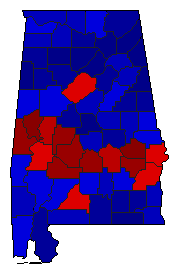 2018 Alabama County Map of General Election Results for Attorney General