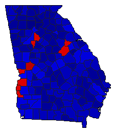 2002 Georgia County Map of General Election Results for Insurance Commissioner