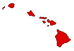 1988 Hawaii County Map of General Election Results for President
