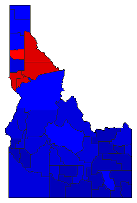 1968 Idaho County Map of General Election Results for President