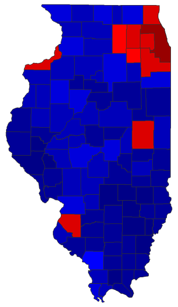 2022 Secretary of State General Election - Illinois Election County Map