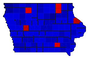 1960 Iowa County Map of General Election Results for President