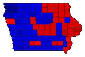 2012 Iowa County Map of General Election Results for President