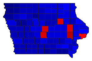 2016 Iowa County Map of General Election Results for President