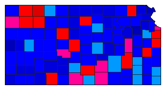 1914 Kansas County Map of General Election Results for State Auditor