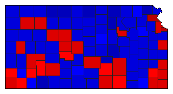 1964 Kansas County Map of General Election Results for State Auditor