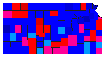 1914 Kansas County Map of General Election Results for Insurance Commissioner