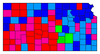 1914 Kansas County Map of General Election Results for Senator