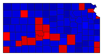 1966 Kansas County Map of General Election Results for Senator