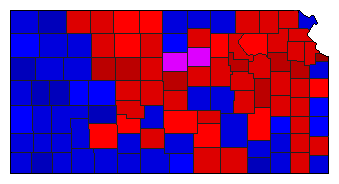 2002 Kansas County Map of General Election Results for Governor