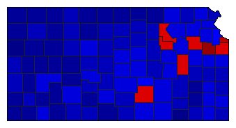2022 Kansas County Map of General Election Results for Governor