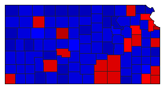 1966 Kansas County Map of General Election Results for Lt. Governor