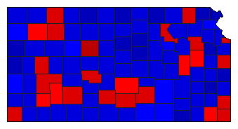 1950 Kansas County Map of General Election Results for Secretary of State