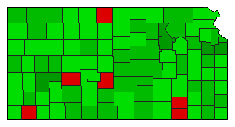 1974 Kansas County Map of General Election Results for Amendment