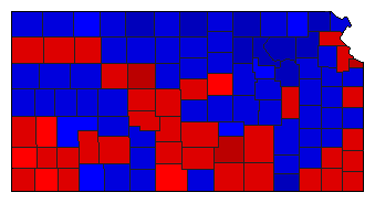1958 Kansas County Map of General Election Results for State Treasurer