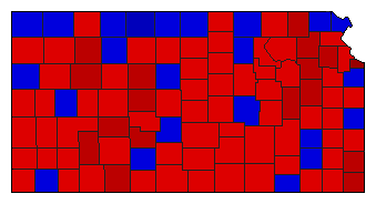 1986 Kansas County Map of General Election Results for State Treasurer