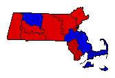 1950 Massachusetts County Map of General Election Results for State Auditor