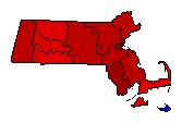 1962 Massachusetts County Map of General Election Results for State Auditor