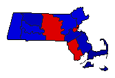 1966 Massachusetts County Map of General Election Results for Lt. Governor