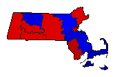 1956 Massachusetts County Map of General Election Results for Secretary of State