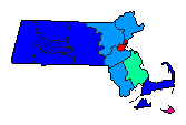 1912 Massachusetts County Map of General Election Results for State Treasurer