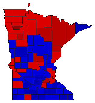 1960 Minnesota County Map of General Election Results for President