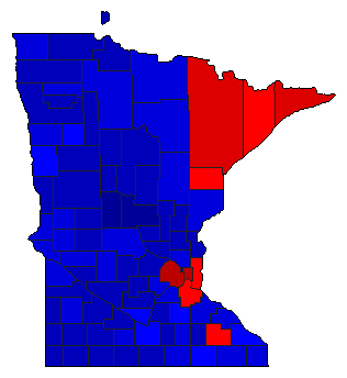 2016 Minnesota County Map of General Election Results for President