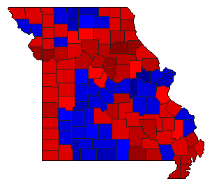 1900 Missouri County Map of General Election Results for Governor