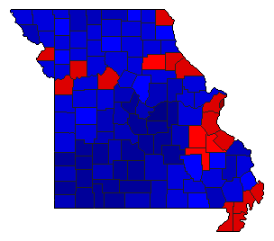 2004 Missouri County Map of General Election Results for State Treasurer