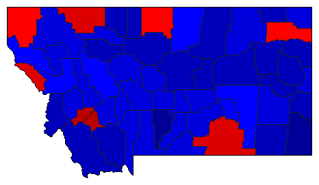 1984 Montana County Map of General Election Results for State Auditor