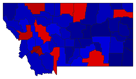 2016 Montana County Map of General Election Results for State Auditor