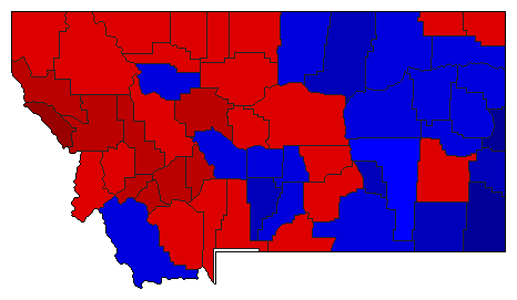 1922 Montana County Map of General Election Results for Senator