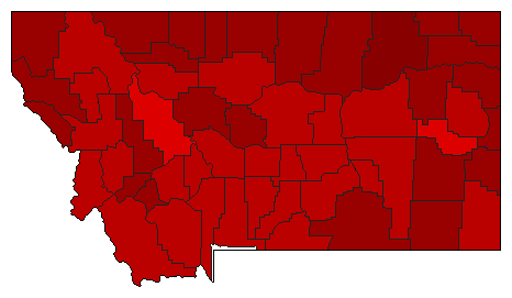 1934 Montana County Map of General Election Results for Senator