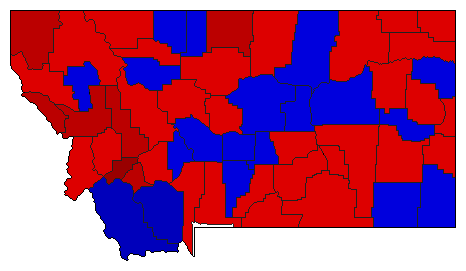 1978 Montana County Map of General Election Results for Senator