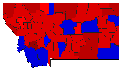 1984 Montana County Map of General Election Results for Senator