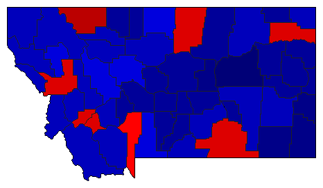 2016 Montana County Map of General Election Results for US Representative