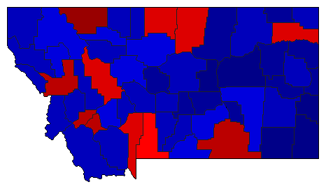 2018 Montana County Map of General Election Results for US Representative