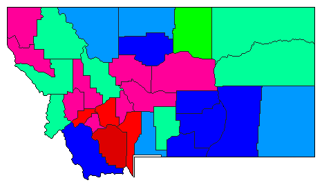 1912 Montana County Map of General Election Results for Governor