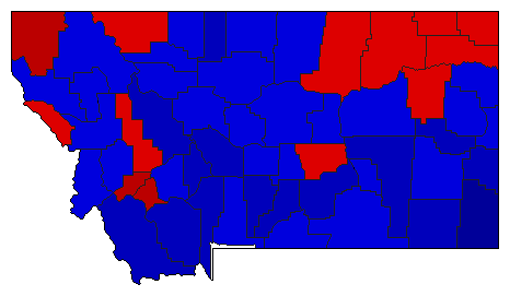 1960 Montana County Map of General Election Results for Governor