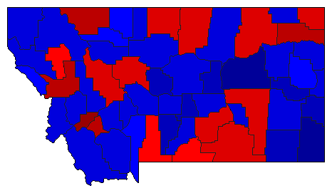 2004 Montana County Map of General Election Results for Governor