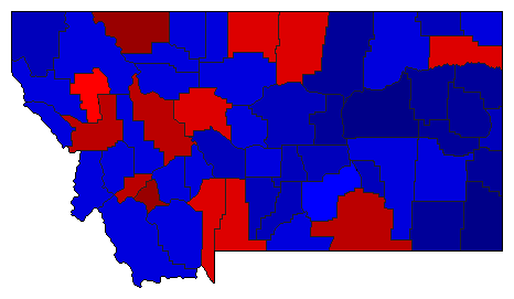 2016 Montana County Map of General Election Results for Governor