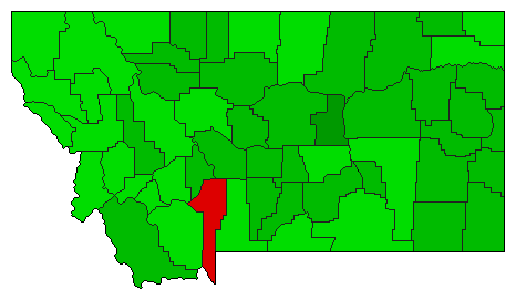 2012 Montana County Map of General Election Results for Referendum