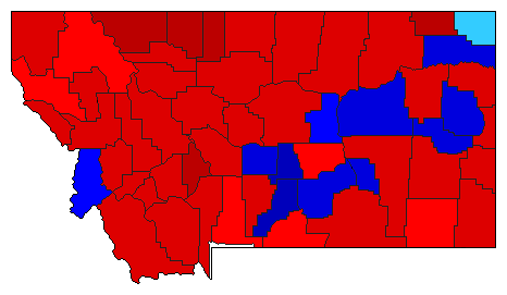 1932 Montana County Map of General Election Results for Lt. Governor