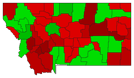 1998 Montana County Map of General Election Results for Initiative