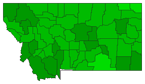 1992 Montana County Map of General Election Results for Initiative