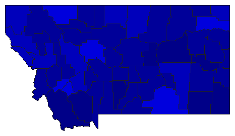 1984 Montana County Map of General Election Results for Secretary of State